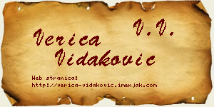 Verica Vidaković vizit kartica